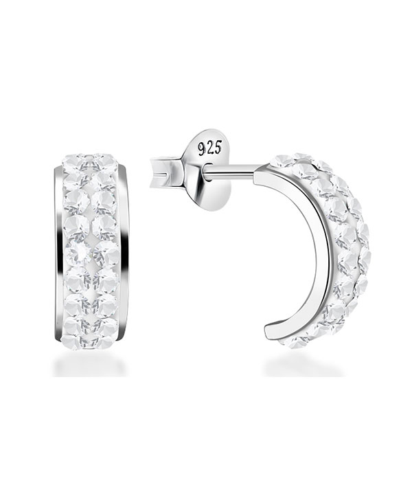 925 Sterling silver stud with multi crystals.