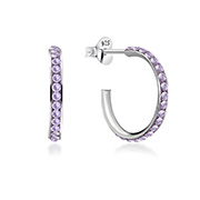 925 sterling silver multi crystals stud.