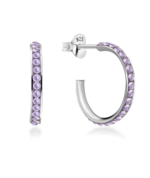 925 sterling silver multi crystals stud.
