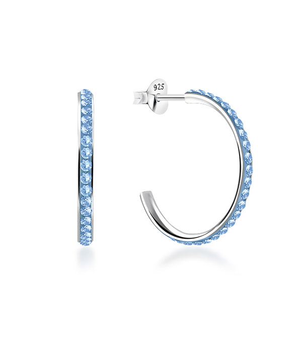 925 Sterling silver stud with multi crystals.