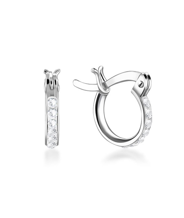 925 Sterling silver stud with multi crystals.