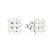 925 Sterling silver stud with synthetic pearl.