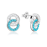 925 Sterling silver stud with multi crystals.