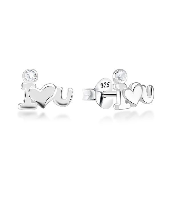 925 Sterling silver stud with crystals.