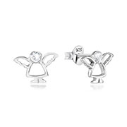 Guardian Angel Stud Earrings in Sterling Silver
