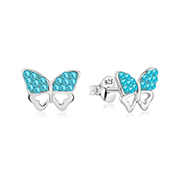 925 sterling silver multi crystals stud.