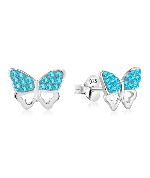 925 sterling silver multi crystals stud.