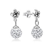 925 Sterling silver stud with multi crystals.