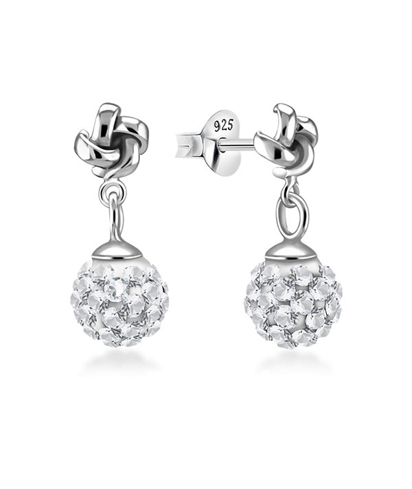 925 Sterling silver stud with multi crystals.