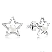925 Sterling silver stud with synthetic pearl.