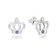 925 Sterling silver stud with crystals.