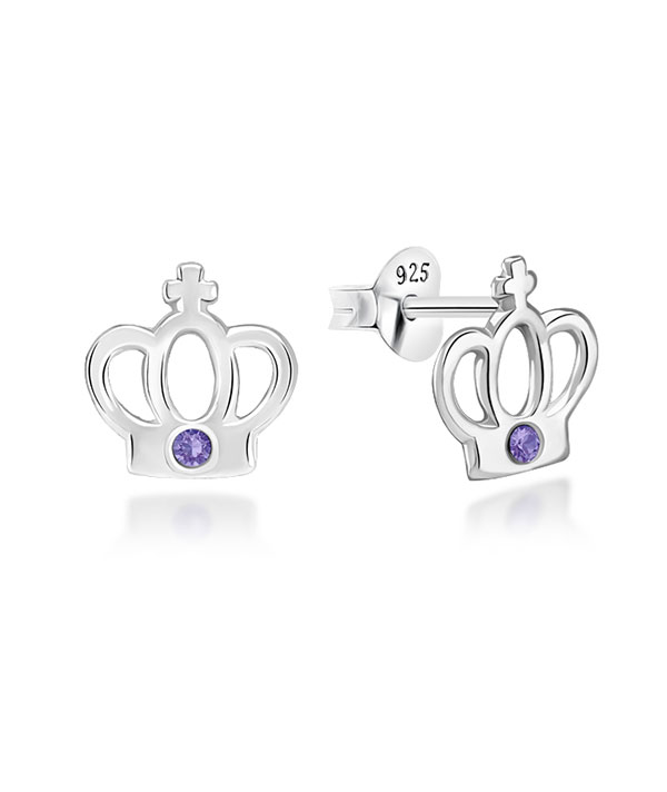 925 Sterling silver stud with crystals.