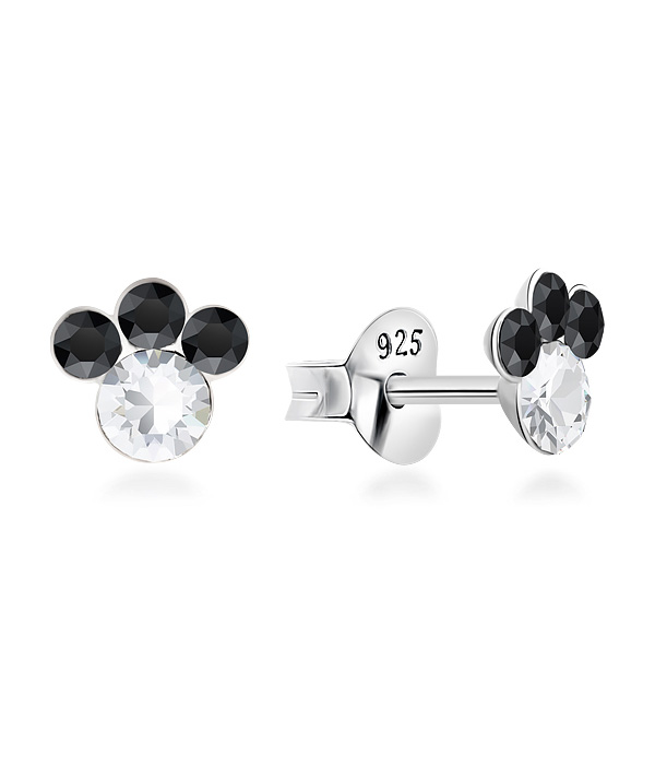 925 Sterling silver stud with crystals.