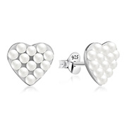 925 Sterling silver stud with synthetic pearl.