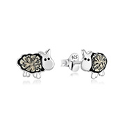 925 Sterling silver stud with Enamel color.