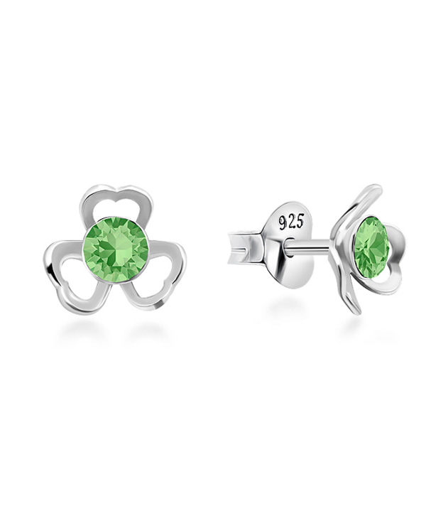 925 Sterling silver stud with crystals.
