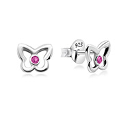 925 Sterling silver stud with crystals.