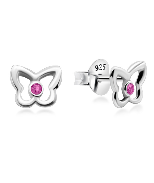 925 Sterling silver stud with crystals.