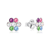 925 Sterling silver stud with crystals.
