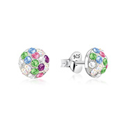 925 sterling silver multi crystals stud.