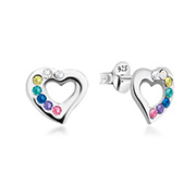 925 Sterling silver stud with crystals.