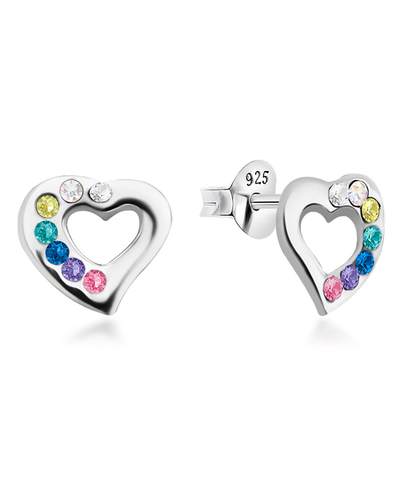 925 Sterling silver stud with crystals.