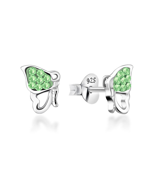 925 Sterling silver stud with multi crystals.