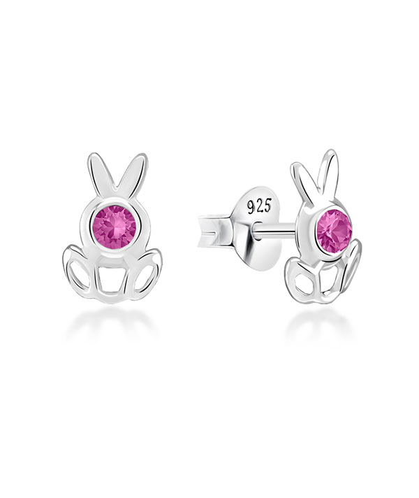 925 Sterling silver stud with crystals.