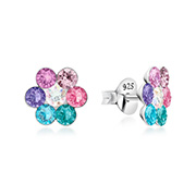 925 Sterling silver stud with crystals.