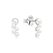 925 Sterling silver stud with synthetic pearl.