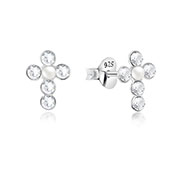 925 Sterling silver stud with crystals.