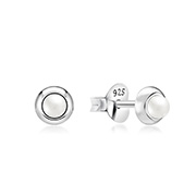 925 Sterling silver stud with synthetic pearl.