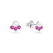 925 Sterling silver stud with crystals.