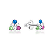 925 Sterling silver stud with crystals.