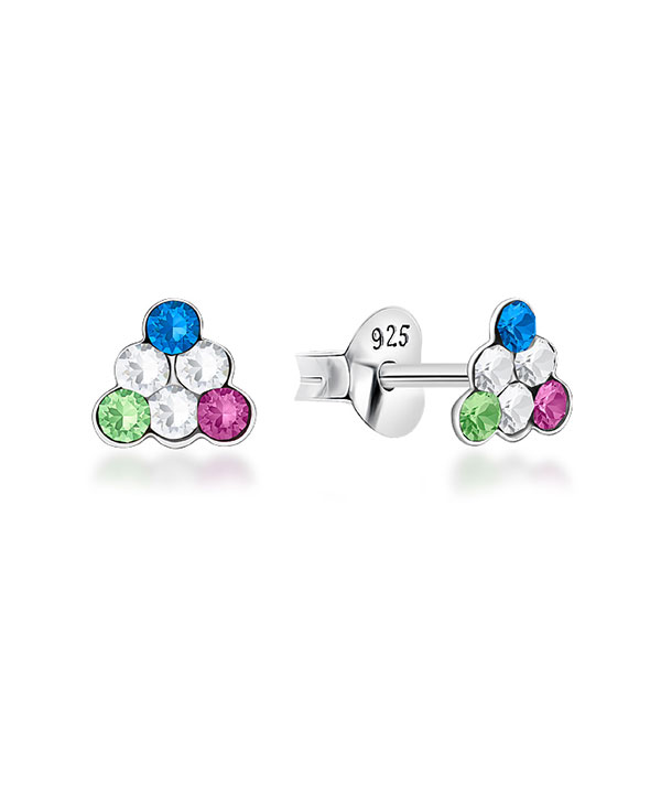 925 Sterling silver stud with crystals.