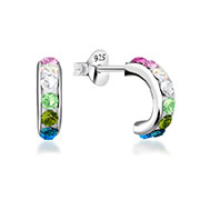 925 Sterling silver stud with crystals.