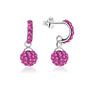 925 Sterling silver stud with multi crystals.
