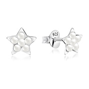 925 Sterling silver stud with synthetic pearl.