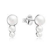 925 Sterling silver stud with synthetic pearl.