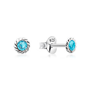 925 Sterling silver stud with crystals.