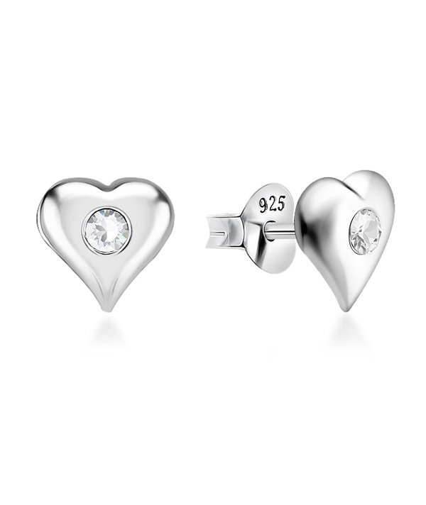925 Sterling silver stud with crystals.