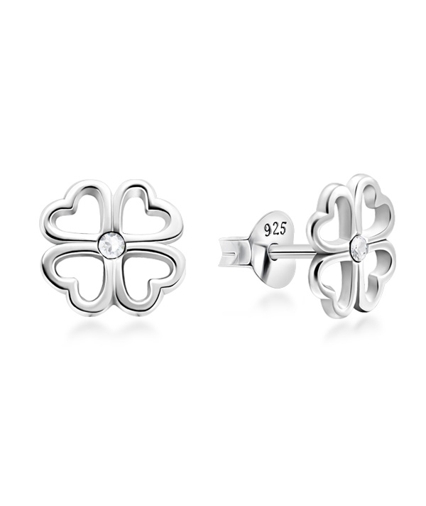 925 Sterling silver stud with crystals.
