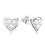 925 Sterling silver stud with synthetic pearl.