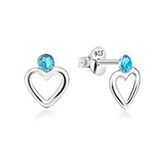925 Sterling silver stud with crystals.