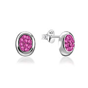 925 Sterling silver stud with multi crystals.