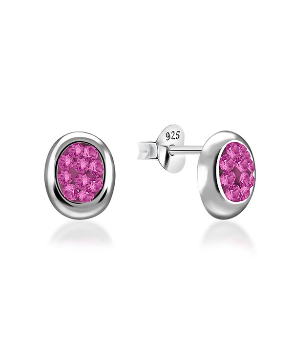 925 Sterling silver stud with multi crystals.