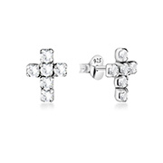 925 Sterling silver stud with crystals.