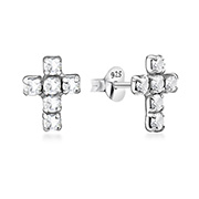 925 Sterling silver stud with crystals.