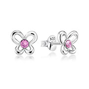 Butterfly Sterling Silver Stud Earrings  Minimalist Style