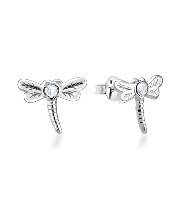 925 Sterling silver stud with crystals.